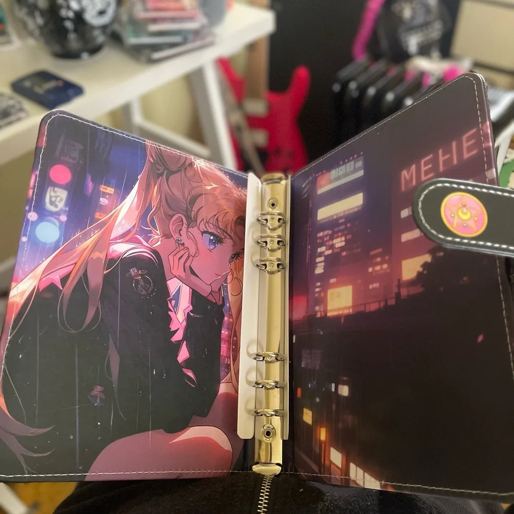 NEW Goth Anime PU Leather Binder Waifu Sailor Moon Goth Punk A5 Journal Notebook